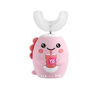 Nexusectar Brosse à dents en forme de U pour - Motif dinosaure de dessin animé alimentée par piles | Brosse à dents de massage automatique | pour l'entraînement des , filles, camping