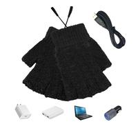 Nexusectar Mitaines d'hiver chauffantes USB pour homme et femme - Demi-chauffe-mains tricotés USB pour taper, travailler, faire du sport