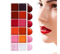 Nexusectar Palette À Lèvres - Palettes Fard À Paupières | Kit Hydratant Imperméable Teintes Vibrantes Pigmentées 12 Couleurs Brillant Lèvres Pour Femmes