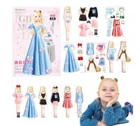 Nexusectar Poupées à Habiller en Papier magnétiques - Comment Faire et Jouer Un kit de Jeu de Voyage - à Enfiler Princesse en Papier Facile à saisir - Cadeau pour Les et Les Filles de