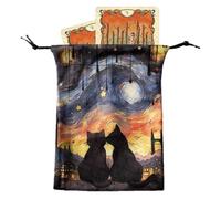 Nexusectar Sacs Pouche pour Cartes de Tarot, Sac de Rangement de Tarot | Support de Sac en dés à Crampon 13x18cm - Case de Protection du Deck pour Les Decks Oracle Tarot de Taille la Plus Standard et