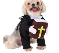Nexusectar Tenue amusante pour chien, prêtre drôle avec tenue de la Bible | Vêtements pour animaux de compagnie, fêtes d'Halloween, événements, séance photo de Noël, anniversaires sur le thème des