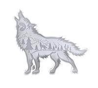Nexusectar Wolf Ornament Moule en silicone en forme de loup, forme d'ornement de loup | 3D lune de Noël - Arbre de montagne - Moule innovant en résine époxy pour décoration de Noël - Cadeaux