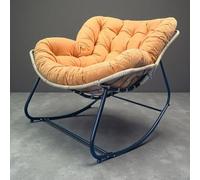 NexusGoods Fauteuil À Bascule Adulte, Chaise Œuf, Fauteuil À Bascule pour Salon, Salon De Jardin en Rotin Et Osier pour Patio, Balcon (Orange,Standard)