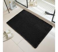 NexusGoods Tapis de Bain en Tissage Gaufré, Noir, 43x61cm
