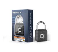 NexusLab Cadenas intelligent ultra-rapide pour empreintes digitales : étanche IP67 et anti-rouille, idéal pour la salle de sport, l'école, les voyages et l'extérieur - Prend en charge 20 empreintes