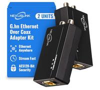 Nexuslink G.hn GCA-1200-KIT Kit adaptateur Ethernet sur coaxial - Réseau 1,2 Gbit/s pour câble coaxial inutilisé/sombre - Connexion filaire sécurisée pour les jeux et le streaming - Installation