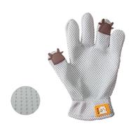 Nexuso Gant De Toilettage en Silicone pour Animaux (Convient Aux Chats Et Aux Chiens) Gant De Massage Et De Bain Trois en Un pour Éliminer Les Poils Morts 1 Pièce-Grey（Right Hand）