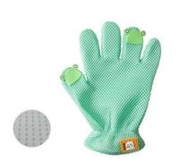 Nexuso Gant De Toilettage en Silicone pour Animaux (Convient Aux Chats Et Aux Chiens) Gant De Massage Et De Bain Trois en Un pour Éliminer Les Poils Morts 1 Pièce-Green（Left Hand）