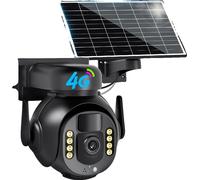 Neye 8MP caméra solaire d'extérieur, zoom numérique 10x, étanche/résistant aux intempéries, carte 8MP 64G, prise UE