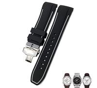 NEYENS Bracelet de montre en caoutchouc de silicone pour Tissot T035 T035627 avec boucle papillon de rechange Noir Bleu 23 mm 24 mm, 24mm Black clasp, Agate