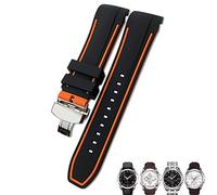 NEYENS Bracelet de montre en caoutchouc de silicone pour Tissot T035 T035627 avec boucle papillon de rechange Noir Bleu 23 mm 24 mm, 24mm golden clasp, Agate