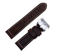 NEYENS Bracelet de montre fait à la main rétro vintage en cuir véritable Crazy Horse 24 mm pour bracelet Panerai avec boucle ardillon, 22mm, Agate