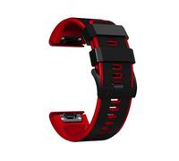 NEYENS Pour Garmin Fēnix/Epix/Quatix/MARQ Series/Descent Series/D2 Series/Enduro/Tactix, bracelet de rechange en silicone souple, respirant et étanche pour bracelet de montre QuickFit 22mm(Black Red,Q