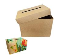 Neylokfen Boite Carte Kraft Mariage Urne Boite à décorer Anniversaire Grand Format 30 x 22 x 22 cm Kraft Cagnotte Enveloppe Réception Boîte de Cartes Urne en papier mâché