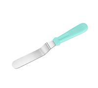 Neylokfen Spatule Coudée en Acier Inoxydable - 3 x 27 cm - Spatule Glaçage du Gâteau - Bleu