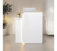 NEYTIIR Comptoir d'accueil avec Lumière À La Réception,Bureau De Réception pour Caisse Et Vente Au Détail,Comptoir De Transactions Moderne,pour Salon Salle De Réception Caisse Lobby(C,120CM)