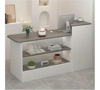 NEYTIIR Comptoir De Réception, Comptoir De Vente Au Détail Moderne, Bureau De Réception avec Étagère D'affichage Et Tiroirs, Table De Réception pour Caisse, Hall D'entrée(B,120CM)