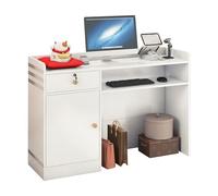 NEYTIIR Comptoir De Réception Et Petit, Comptoir d'accueil pour Caisse Debout avec Tiroirs, Comptoir De Magasin pour Les Spas Salons De Coiffure Meuble De Bureau(B,120CM)