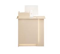 NEYTIIR Petit Bureau d'accueil avec Éclairage LED, Bureau D'ordinateur en Bois, Table d'accueil avec Tiroir Verrouillable Et Armoire(C,120CM)