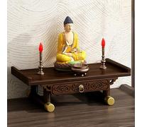 NEYTIIR Table D'autel Personnelle, Présentoir De Bouddha en Bambou, Offrande sur Piédestal, Autel Bouddhiste Décoratif, Table De Puja en Hommage À L'encens De Niche(A,66X26CM)