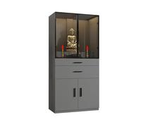 NEYTIIR Vitrina Budista, Mesa De Oración Con Espacio De Almacenamiento, Vitrina China Con Pedestal for Ofrendas, Ideal for Sala De Estar, Dormitorio, Oficina Y Baño.(Gray,50cm)