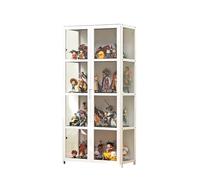 NEYTIIR Vitrine en Acrylique for Objets De Collection, Meuble De Rangement avec Portes, Design À Double Porte, Transparent sur Trois Côtés, for Divers Rangements À Domicile(White,62x33x130cm)