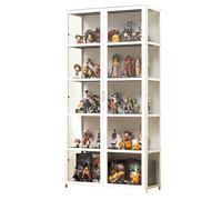 NEYTIIR Vitrine en Acrylique for Objets De Collection, Meuble De Rangement avec Portes, Design À Double Porte, Transparent sur Trois Côtés, for Divers Rangements À Domicile(White,82x33x161cm)