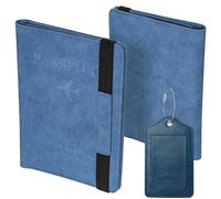 NEYYOS® - Pochette de passeport, Housse RFID pour 1-4 passeports, accessoires organisateur et protecteur, portefeuille de passeports, porte-cartes, pochette à Carte de voyage cuir PU, Couverture, Etui