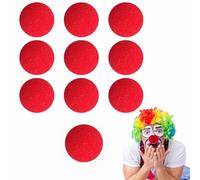 Nez De Clown, Clown Nose, Nez En Mousse Rouge, Nez En Éponge Rouge, Pour Fête Costume Bande Dessinée D Halloween De Noël, 10 Pièces