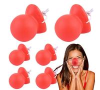 Nez de clown - nez du clown rouge | Adulte de nez clown | 6PICES RUDOLPH RENDEER NEZ | Nez de clown rouge drôle en caoutchouc avec élastique pour hommes femmes | Circus Nose pour la fête Cosplay, Clow