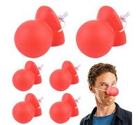 Nez de clown - | Nez rouge amusant | Lot de 6 nez de cirque rebondissants | Accessoires de costume de vacances amusants pour les fêtes, Halloween, spectacles, théâtre et divertissement comique