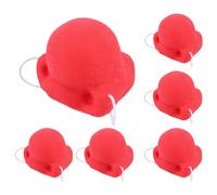 Nez de clown rouge pour adultes, nez de clown | 6 pièces de nez de nouveauté, nez rouge drôle en caoutchouc avec élastique pour hommes femmes fête cosplay Halloween Noël costume de fête, costume de