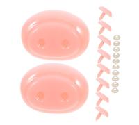 Nez de Cochon Rose en Plastique pour Poupée, Lot de 20 Set de Set de Pièces | Forme Ovale, avec 20 Rondelles Incluses, pour Crochet et Loisirs Créatifs, Usage sur Marionnette ou Ours