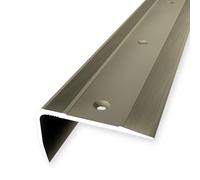 Nez de marche - 29 x 53 x 2500 mm - Profilé d'angle en aluminium strié, encastré, percé, sable - Hauteur de bordure : 0 à 27 mm Küberit