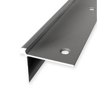 Nez de marche 32 x 42 x 2500 mm - Profilé d'angle en aluminium lisse - Double décalage - Encastré - Acier inoxydable - Hauteur de bordure : 5 mm Küberit