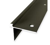 Nez de marche 32 x 42 x 2500 mm - Profilé d'angle en aluminium lisse - Double décalage - Encastré, percé - Bronze - Hauteur de bordure : 5 mm Küberit