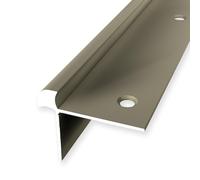 Nez de marche 33 x 43 x 2500 mm - Profilé d'angle en aluminium lisse - Double décalage - Encastré - Sable - Hauteur de bordure : 6,5 mm Küberit