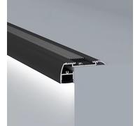 Nez de marche LED - SILAMP - 2M - pour ruban 10mm - Aluminium noir - Installation rapide