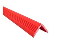 Nez de marche auto-adhésif 10 mètres, protection d'angle murale, bordure d'escalier imperméable, bandes antidérapantes en PVC for marches(Red,3.5x3.5CM 5meter)