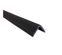 Nez de marche auto-adhésif 10 mètres, protection d'angle murale, bordure d'escalier imperméable, bandes antidérapantes en PVC for marches(Black,2.5x2.5CM 10meter)
