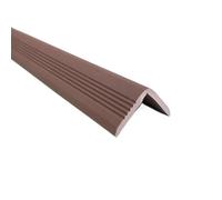 Nez de marche auto-adhésif 10 mètres, protection d'angle murale, bordure d'escalier imperméable, bandes antidérapantes en PVC for marches(Coffee,3.5x3.5CM 5meter)