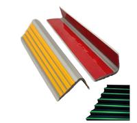 Nez de marche, bordure d'escalier en caoutchouc, phosphorescente, antidérapante, auto-adhésive, protection des marches d'escalier, bordure d'escalier Peel and Stick Stair Nose(Yellow,70in/1.77m)