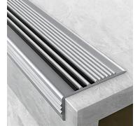 Nez De Marche En Aluminium Forme De L, Adhésif Profil D’angle pour Marches, Protection De Bord D'escalier Antidérapant pour Bois, Vinyle Et Carrelage(Black,10m/32.8ft)