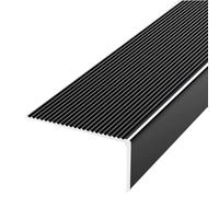 Nez de marche en aluminium noir de 35 pouces, 1 pièce - Bordure de marche antidérapante for l'intérieur et l'extérieur(WxH 8x5cm)
