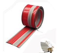 Nez de Marche en Caoutchouc Vinyle Phosphorescent, Protecteur de Bord d'escalier Autocollant intérieur/extérieur, Ruban de Protection for Nez de Marche, Garniture de Marche d'escalier(Rot,70in/1.77m)