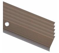 Nez de Marche en L Aluminium 5 Pièces 100 cm Brun dérapant | Profil escalier avec insert dérapant, fixation facile par vis et chevilles incluses, idéal pour usage résidentiel