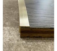Nez de Marche en Laiton pour escaliers en Bois, Bande de Transition étroite pour Sol, Protection de seuil de Marche en métal (l 10 mm, L 100 cm)