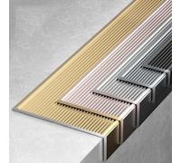 Nez de Marche Escalier 150cm, Profilé de Bords d'Escaliers en Aluminium, 8/10cm Antidérapantes Imperméables Protection D'angles pour Escaliers Intérieurs/extérieurs(Gold,150x4.5x2.3cm)