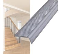 Nez de Marche Escalier Antidérapant for Intérieures Extérieures, 100 cm Auto-adhésif Profilé de Bords d'Escaliers en Caoutchouc PVC for Bois Vinyle Carrelage(Gray,7x2.8cm)